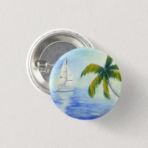 Yacht on the sea Palma 3 Cm Round Badge
