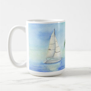 Yacht on the sea Palma Coffee Mug