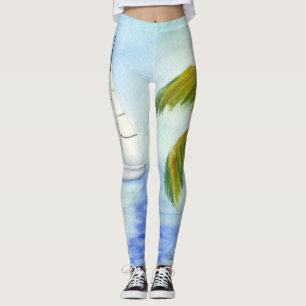 Yacht on the sea Palma Leggings