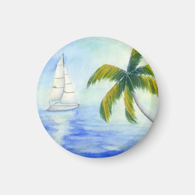 Yacht on the sea Palma Magnet (Front)