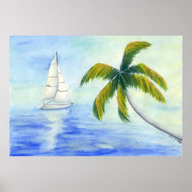 Yacht on the sea Palma Poster (Front)