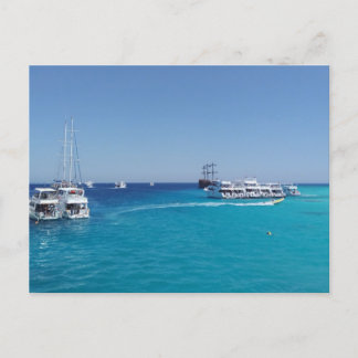 Yacht parking with tourists near White Island  Postcard