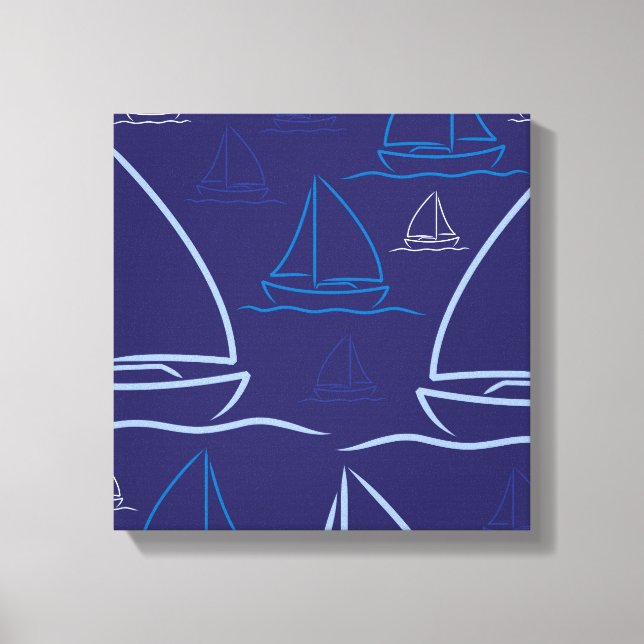 Yacht pattern canvas print (Front)