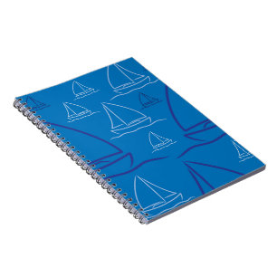 Yacht pattern spiral notebook