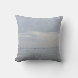 Yacht race boats in a line cushion