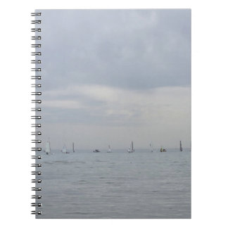 Yacht race boats in a line notebook