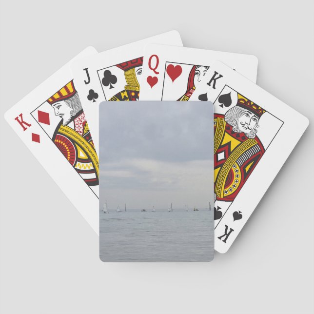 Yacht race boats in a line playing cards (Back)