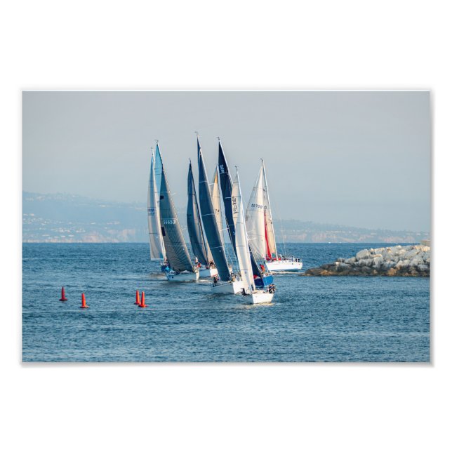 Yacht Race - Marina Del Rey, CA Photo Print (Front)