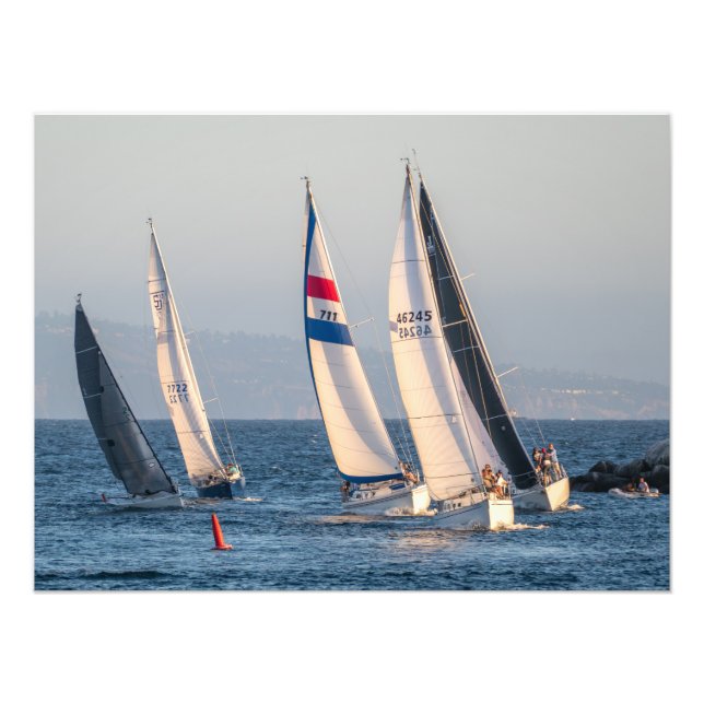 Yacht Race - Marina Del Rey, CA Photo Print (Front)