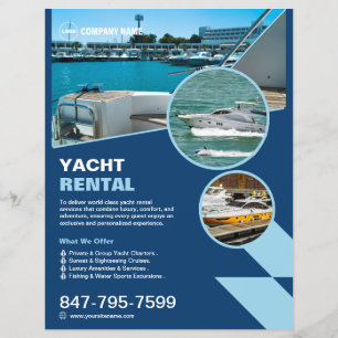 Yacht Rental Custom Editable Flyer