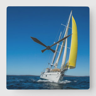 Yacht Sailing   South Australia Square Wall Clock