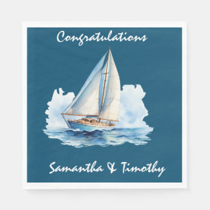 Yacht themed, Nautical Congratulatory Napkin