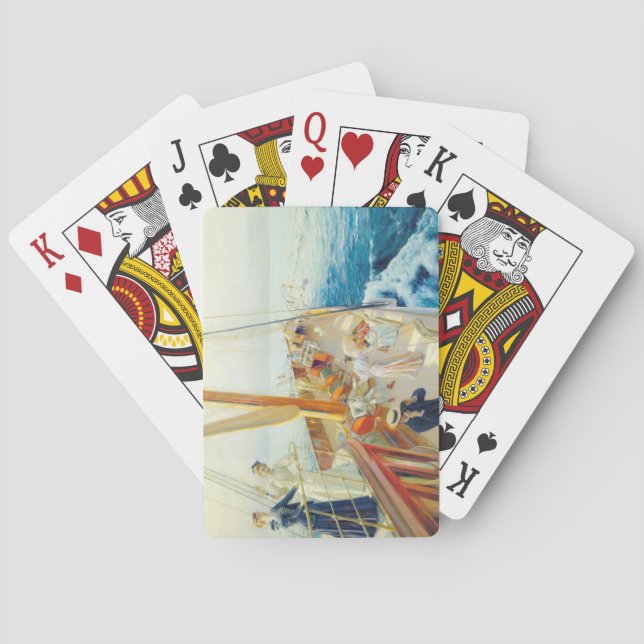Yachting in the Mediterranean (by J.L. Stewart) Playing Cards (Back)