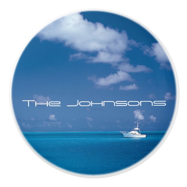 Yachting into the Blue Ceramic Knob (Front)