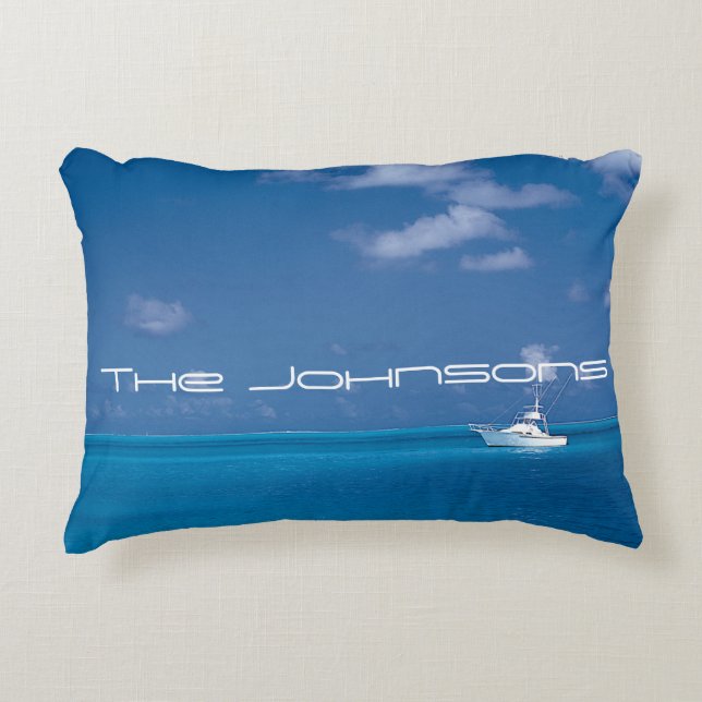 Yachting into the Blue Decorative Cushion (Front)