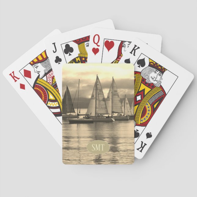 Yachts in Rothesay Bay, Scotland. Playing Cards (Back)