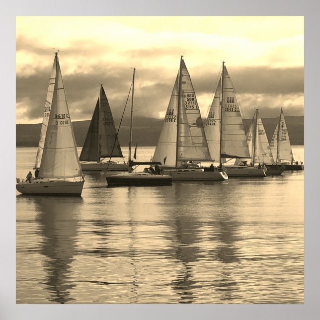 Yachts in Rothesay Bay, Scotland. Poster (Front)