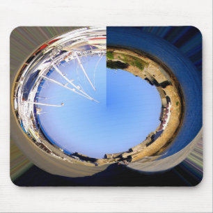 Yachts land and sea art mouse pad