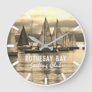 Yachts Lining up to Race. Sailing Club Large Clock