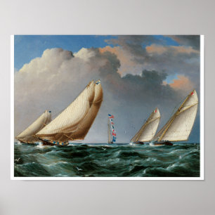 Yachts Rounding The Mark Poster