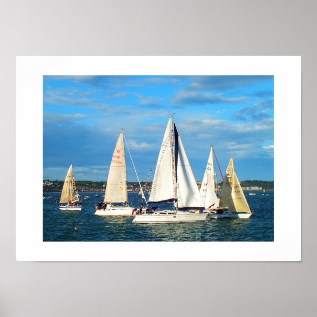 Yachts sailing in Jersey Poster (Front)
