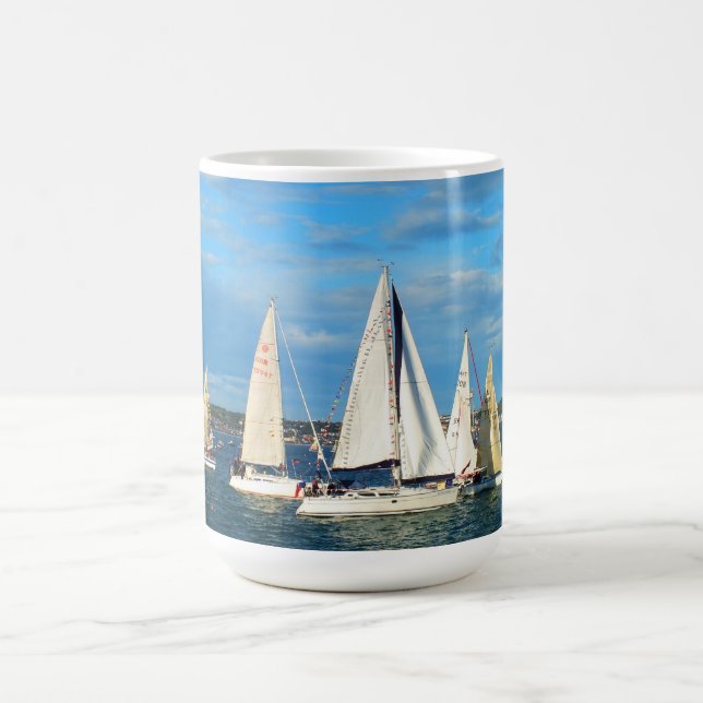 Yachts sailing, Jersey Coffee Mug (Center)