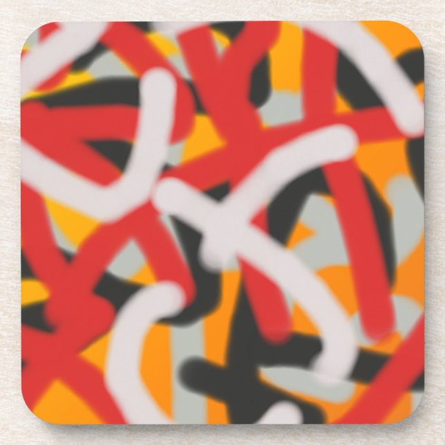 yaei colourful 0748 abstract art coaster (Front)
