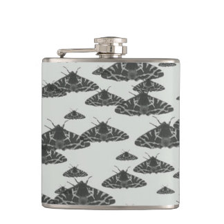 yaei moth butterfly  hip flask