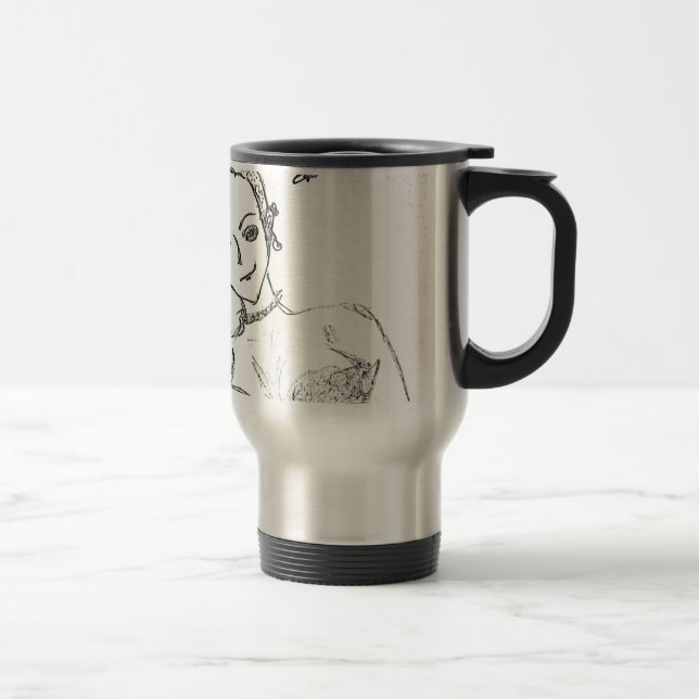 yaei punk girl anime manga drawing  travel mug (Right)
