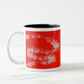 Yaei white red butterfly Two-Tone coffee mug
