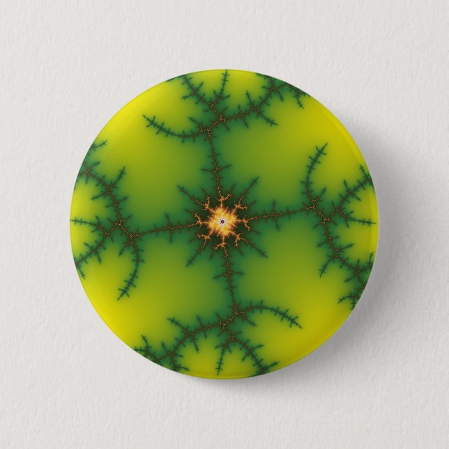 Yag Beam Fractal Art 6 Cm Round Badge (Front)