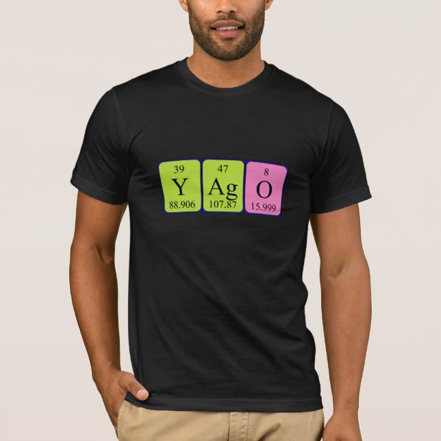 Yago periodic table name shirt (Front)