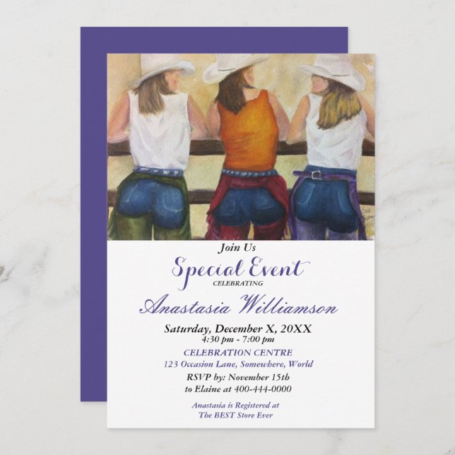 YAHOO WESTERN PARTY EVENT INVITE (Front/Back)