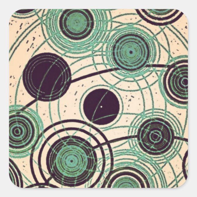 yaie atoms and electrons square sticker (Front)