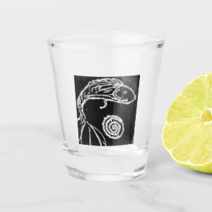 yaie betta fish drawing  shot glass
