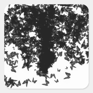 yaie black swallowtail butterfly square sticker
