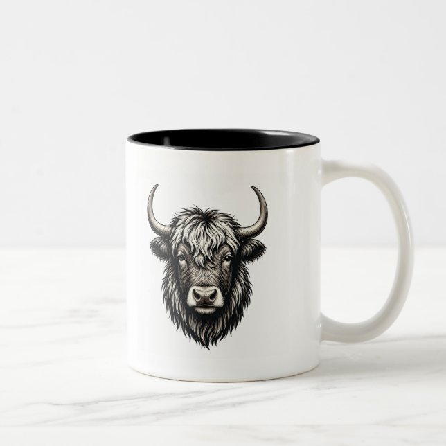 Yak Mug – Unique Minimalist Yak Design Coffee Cup  (Right)