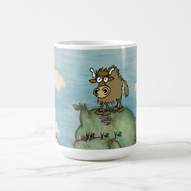 Yak on top of mountain coffee mug (Center)