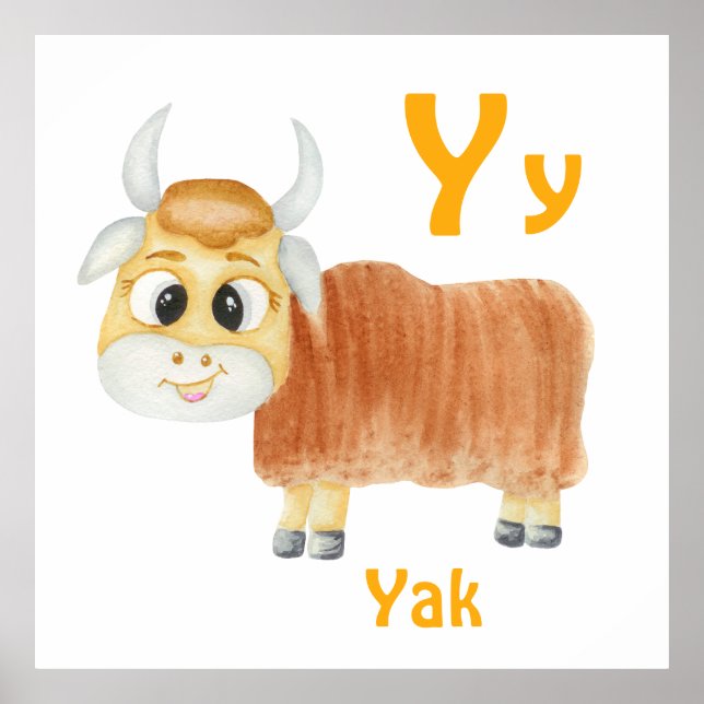 Yak personalise ABC: Letter Y - Add Your Name Poster (Front)