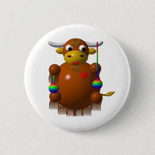 Yak playing with Yo-Yos 6 Cm Round Badge