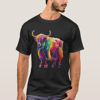 Yak Rainbow Vibrant Animal Art T-Shirt