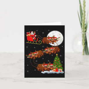 Yak Santa Sleigh Flying Funny Magical Christmas Ta Card