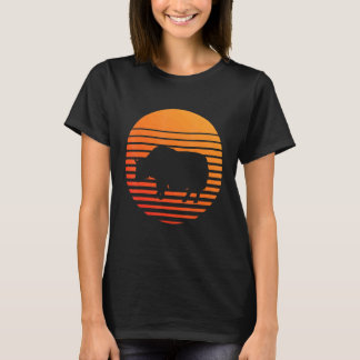 Yak Shadow Silhouette In Front Of A Sun T-Shirt