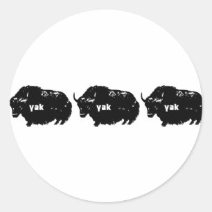 Yak Yak Yak Classic Round Sticker