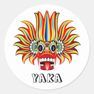 Yaka (Sri Lanka devil) design T-Shirt Classic Roun Round Sticker