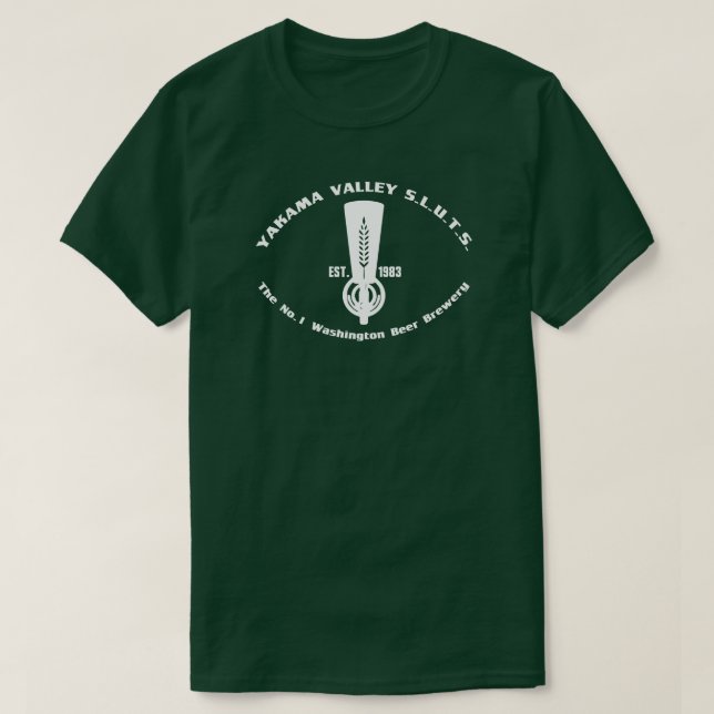 Yakama Valley S.L.U.T.S. Brewery T-Shirt Dark (Design Front)