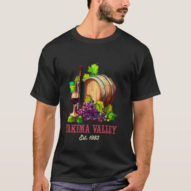 Yakima Valley Washington Winery Vineyard Wine Regi T-Shirt (Front)