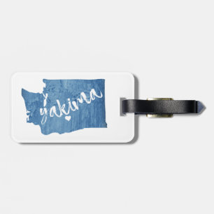 Yakima Washington Wood Grain Luggage Tag