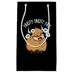 Yakity Yakity Yak Funny Animal Pun Dark BG Small Gift Bag