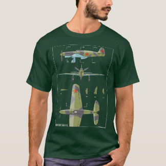 Yakovlev Yak1 Russian WW2 Fighter Plane Diagram Gi T-Shirt